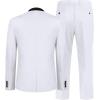 imageCOOFANDY Mens Wedding Suits 2 Piece Tuxedo Jacket One Button Peak Lapel Suit Jacket Dress Pants for DinnerPromPartyWhite