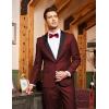 imageCOOFANDY Mens Wedding Suits 2 Piece Tuxedo Jacket One Button Peak Lapel Suit Jacket Dress Pants for DinnerPromPartyWine Red