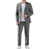 imageCOOFANDY Men Suits Classic Fit 2 Piece Suit Set One Button Casual Blazer Wedding Bussiness Suit SeparatesLinen Gray