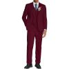 imageCOOFANDY Mens 3 Piece Linen Suits Casual Lightweight Blazer Jackets Vest Pants Set for Wedding Business PromWine Red