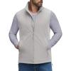 imageCOOFANDY Mens Softshell Vests Outerwear Lightweight Golf Vest Windproof Sleeveless Jacket for Travel Hiking RunningLight Grey