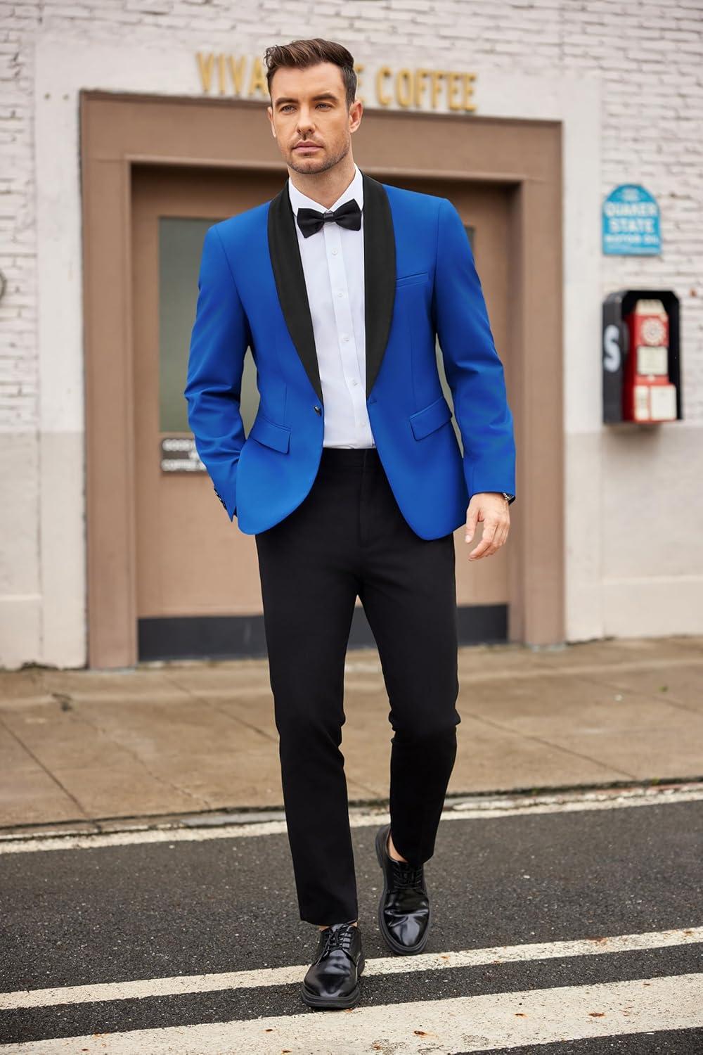 COOFANDY Men's Slim Fit Tuxedo Jacket - Wedding & Formal Event Blazer