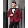 imageCOOFANDY Men Tuxedo Jacket Slim Fit Blazer Suit Jacket Prom Dinner Party WeddingDark Red