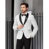 imageCOOFANDY Men Tuxedo Jacket Slim Fit Blazer Suit Jacket Prom Dinner Party WeddingWhite
