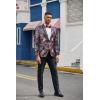 imageCOOFANDY Mens Floral Suit Jacket Shawl Lapel Slim Fit Stylish Blazer Dress Suit Prom Party Wedding BlazerLuxury Blue