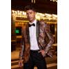 imageCOOFANDY Mens Floral Suit Jacket Shawl Lapel Slim Fit Stylish Blazer Dress Suit Prom Party Wedding BlazerLuxury Brown