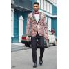 imageCOOFANDY Mens Floral Suit Jacket Shawl Lapel Slim Fit Stylish Blazer Dress Suit Prom Party Wedding BlazerLuxury Pink