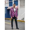 imageCOOFANDY Mens Floral Suit Jacket Shawl Lapel Slim Fit Stylish Blazer Dress Suit Prom Party Wedding BlazerLuxury Purple