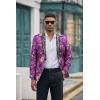 imageCOOFANDY Mens Floral Suit Jacket Shawl Lapel Slim Fit Stylish Blazer Dress Suit Prom Party Wedding BlazerLuxury Purple