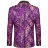 imageCOOFANDY Mens Floral Suit Jacket Shawl Lapel Slim Fit Stylish Blazer Dress Suit Prom Party Wedding BlazerLuxury Purple