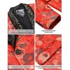 imageCOOFANDY Mens Floral Suit Jacket Shawl Lapel Slim Fit Stylish Blazer Dress Suit Prom Party Wedding BlazerLuxury Red