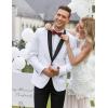 imageCOOFANDY Mens Tuxedo Jacket One Button Dress Suit Blazer Jacket for Wedding Dinner Prom Party01white
