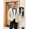 imageCOOFANDY Mens Tuxedo Jacket One Button Dress Suit Blazer Jacket for Wedding Dinner Prom PartyBeige