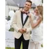imageCOOFANDY Mens Tuxedo Jacket One Button Dress Suit Blazer Jacket for Wedding Dinner Prom PartyBeige