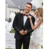 imageCOOFANDY Mens Tuxedo Jacket One Button Dress Suit Blazer Jacket for Wedding Dinner Prom PartyBlackjacquard
