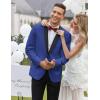 imageCOOFANDY Mens Tuxedo Jacket One Button Dress Suit Blazer Jacket for Wedding Dinner Prom PartyBlue