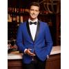 imageCOOFANDY Mens Tuxedo Jacket One Button Dress Suit Blazer Jacket for Wedding Dinner Prom PartyBlue