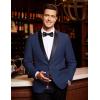 imageCOOFANDY Mens Tuxedo Jacket One Button Dress Suit Blazer Jacket for Wedding Dinner Prom PartyBluejacquard
