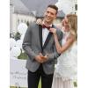 imageCOOFANDY Mens Tuxedo Jacket One Button Dress Suit Blazer Jacket for Wedding Dinner Prom PartyGray