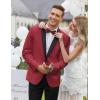 imageCOOFANDY Mens Tuxedo Jacket One Button Dress Suit Blazer Jacket for Wedding Dinner Prom PartyRed