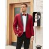 imageCOOFANDY Mens Tuxedo Jacket One Button Dress Suit Blazer Jacket for Wedding Dinner Prom PartyRed