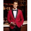 imageCOOFANDY Mens Tuxedo Jacket One Button Dress Suit Blazer Jacket for Wedding Dinner Prom PartyRed