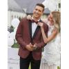 imageCOOFANDY Mens Tuxedo Jacket One Button Dress Suit Blazer Jacket for Wedding Dinner Prom PartyRedjacquard