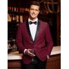 imageCOOFANDY Mens Tuxedo Jacket One Button Dress Suit Blazer Jacket for Wedding Dinner Prom PartyRedjacquard