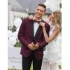 imageCOOFANDY Mens Tuxedo Jacket One Button Dress Suit Blazer Jacket for Wedding Dinner Prom PartyWine Red