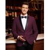 imageCOOFANDY Mens Tuxedo Jacket One Button Dress Suit Blazer Jacket for Wedding Dinner Prom PartyWine Red