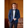 imageCOOFANDY Mens Tuxedo Jacket Wedding Suit Jacket Slim Fit Blazer Jacket for Dinner Prom PartyBlue