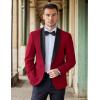 imageCOOFANDY Mens Tuxedo Jacket Wedding Suit Jacket Slim Fit Blazer Jacket for Dinner Prom PartyRed