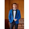 imageCOOFANDY Mens Tuxedo Jacket Wedding Suit Jacket Slim Fit Blazer Jacket for Dinner Prom PartyRoyal Blue