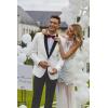 imageCOOFANDY Mens Tuxedo Jacket Wedding Suit Jacket Slim Fit Blazer Jacket for Dinner Prom PartyWhite