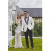 imageCOOFANDY Mens Tuxedo Jacket Wedding Suit Jacket Slim Fit Blazer Jacket for Dinner Prom PartyWhite