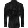 imageCOOFANDY Mens Velvet Blazer Notched Lapel One Button Velour Tuxedo Jacket for Prom Wedding Party DinnerBlack Paisley