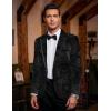 imageCOOFANDY Mens Velvet Blazer Notched Lapel One Button Velour Tuxedo Jacket for Prom Wedding Party DinnerBlack Paisley