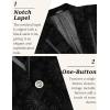 imageCOOFANDY Mens Velvet Blazer Notched Lapel One Button Velour Tuxedo Jacket for Prom Wedding Party DinnerBlack Paisley
