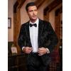 imageCOOFANDY Mens Velvet Blazer Notched Lapel One Button Velour Tuxedo Jacket for Prom Wedding Party DinnerBlack Retro Floral