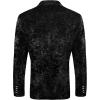 imageCOOFANDY Mens Velvet Blazer Notched Lapel One Button Velour Tuxedo Jacket for Prom Wedding Party DinnerBlack Retro Floral