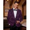 imageCOOFANDY Mens Velvet Blazer Notched Lapel One Button Velour Tuxedo Jacket for Prom Wedding Party DinnerPurple Retro Floral