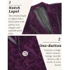 imageCOOFANDY Mens Velvet Blazer Notched Lapel One Button Velour Tuxedo Jacket for Prom Wedding Party DinnerPurple Retro Floral