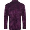 imageCOOFANDY Mens Velvet Blazer Notched Lapel One Button Velour Tuxedo Jacket for Prom Wedding Party DinnerPurple Retro Floral