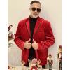 imageCOOFANDY Mens Velvet Blazer Notched Lapel One Button Velour Tuxedo Jacket for Prom Wedding Party DinnerRed