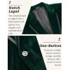 imageCOOFANDY Mens Velvet Blazer Notched Lapel One Button Velour Tuxedo Jacket for Prom Wedding Party DinnerTeal Green