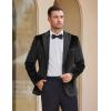 imageCOOFANDY Mens Wedding Tuxedo Jacket Slim Fit Velvet Blazer One Button Suit Jacket for Prom Dinner PartyBlack
