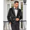 imageCOOFANDY Mens Wedding Tuxedo Jacket Slim Fit Velvet Blazer One Button Suit Jacket for Prom Dinner PartyBlack