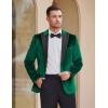 imageCOOFANDY Mens Wedding Tuxedo Jacket Slim Fit Velvet Blazer One Button Suit Jacket for Prom Dinner PartyGreen