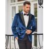 imageCOOFANDY Mens Wedding Tuxedo Jacket Slim Fit Velvet Blazer One Button Suit Jacket for Prom Dinner PartyNavy Blue