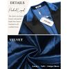 imageCOOFANDY Mens Wedding Tuxedo Jacket Slim Fit Velvet Blazer One Button Suit Jacket for Prom Dinner PartyNavy Blue